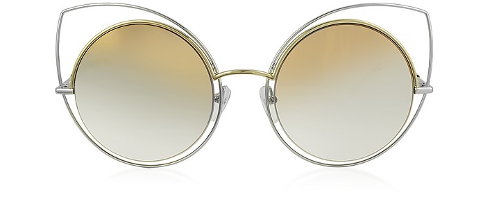 MARC 10/S TWMFQ Gold & Silver Metal Cat Eye Women's Sunglasses - Marc Jacobs