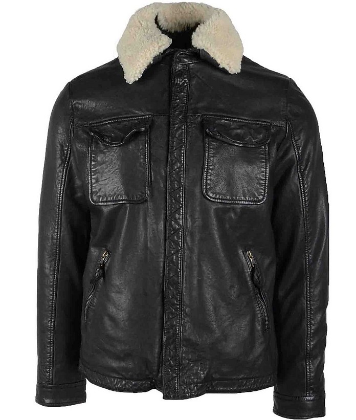 Men's Black Leather Jacket - The Jack