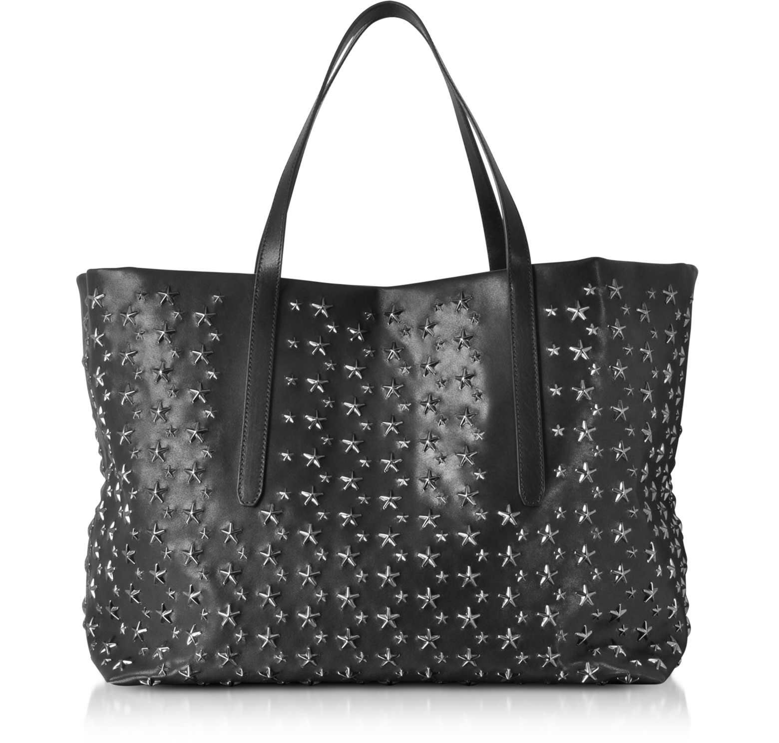 Jimmy Choo Black Stars Studded Leather Pimlico Large Tote Bag at FORZIERI