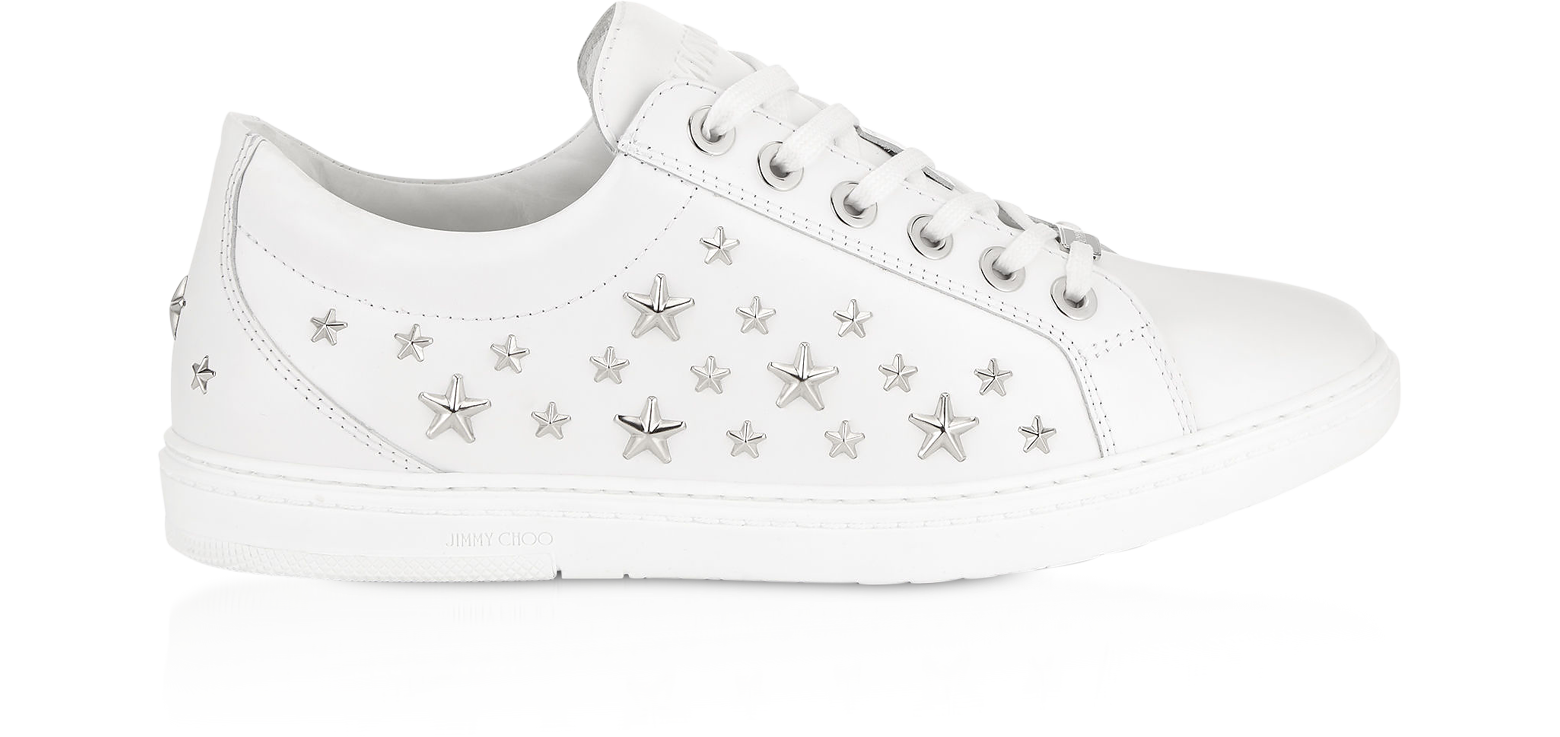 Jimmy Choo White CASH Low Top Trainer w 