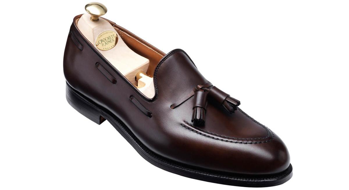CROCKETT & JONES Cavendish Dark Brown Leather Men's Loafer Shoes 7
