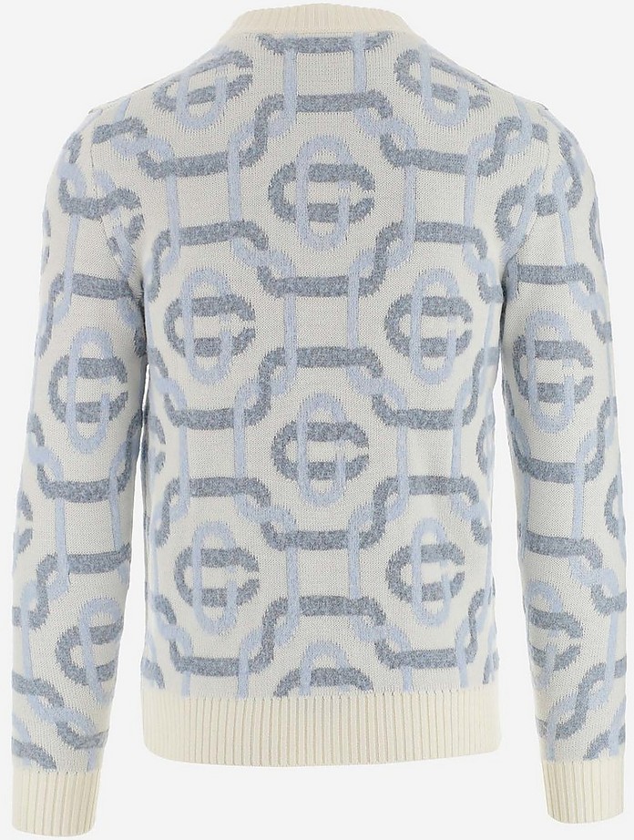 Pearl Gray Wool Blend Men's Sweater - Casablanca