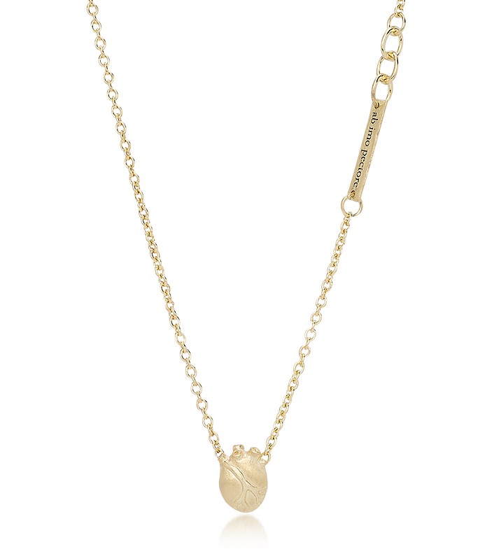 Small Gold Anatomic Heart Necklace - Bjorg