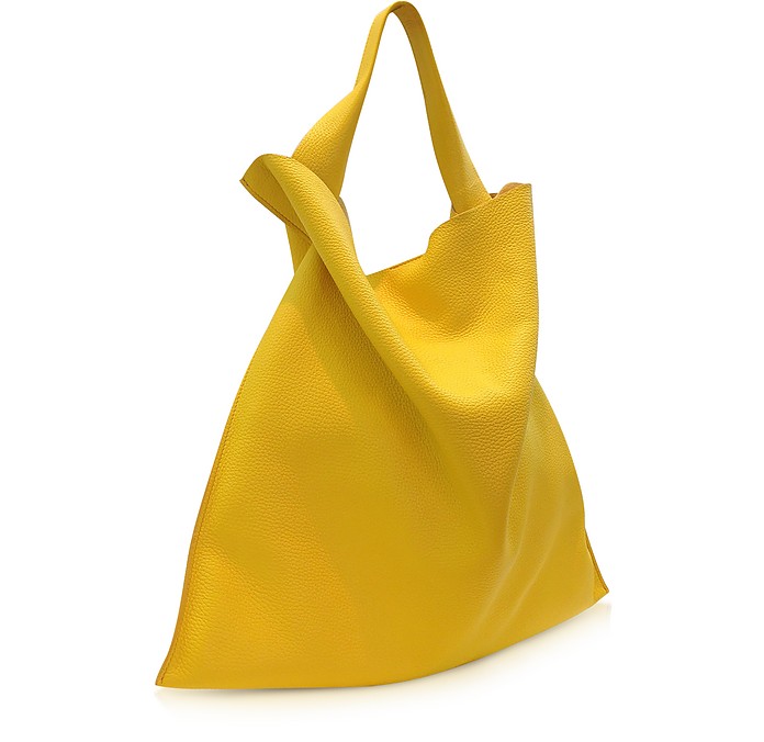 Jil Sander Yellow Grained Leather Xiao Bag at FORZIERI Canada