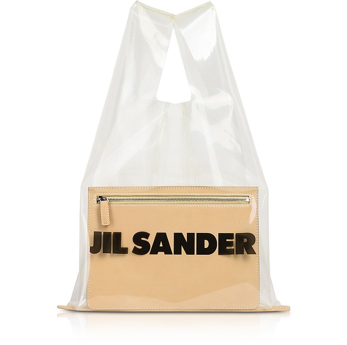 Market Bag transparenter Shopper mit Logo - Jil Sander