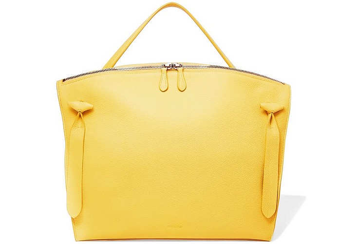 Yellow Grainy Leather Top-Handle Bag - Jil Sander
