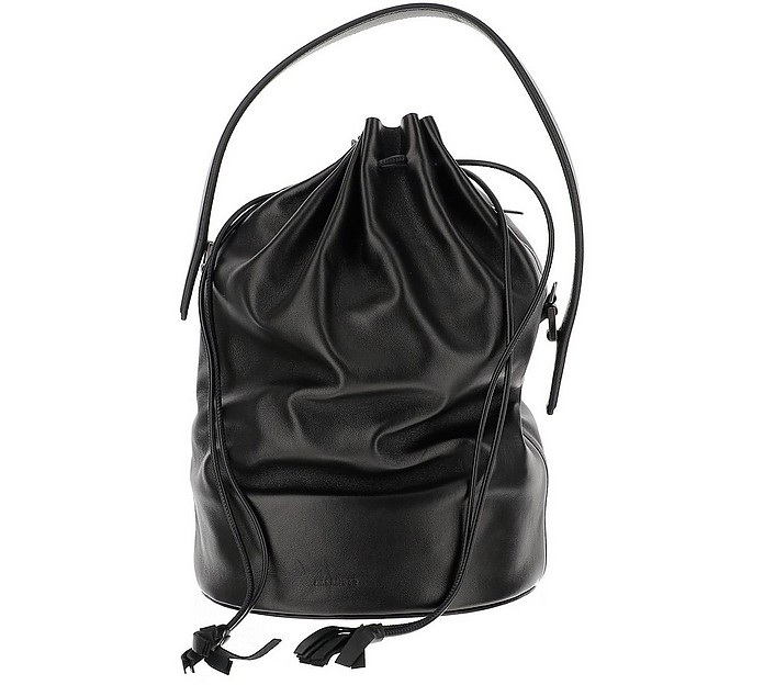 Black Lamb Leather Bucket Bag - Jil Sander