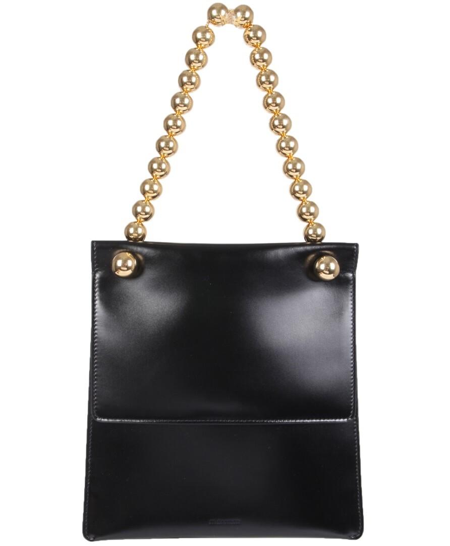 Jil Sander Black Patent Leather Tote at FORZIERI
