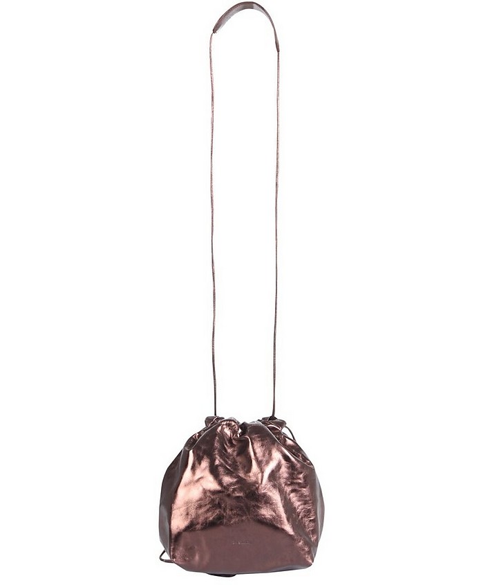 Metallic Leather Small Shoulder Bag - Jil Sander