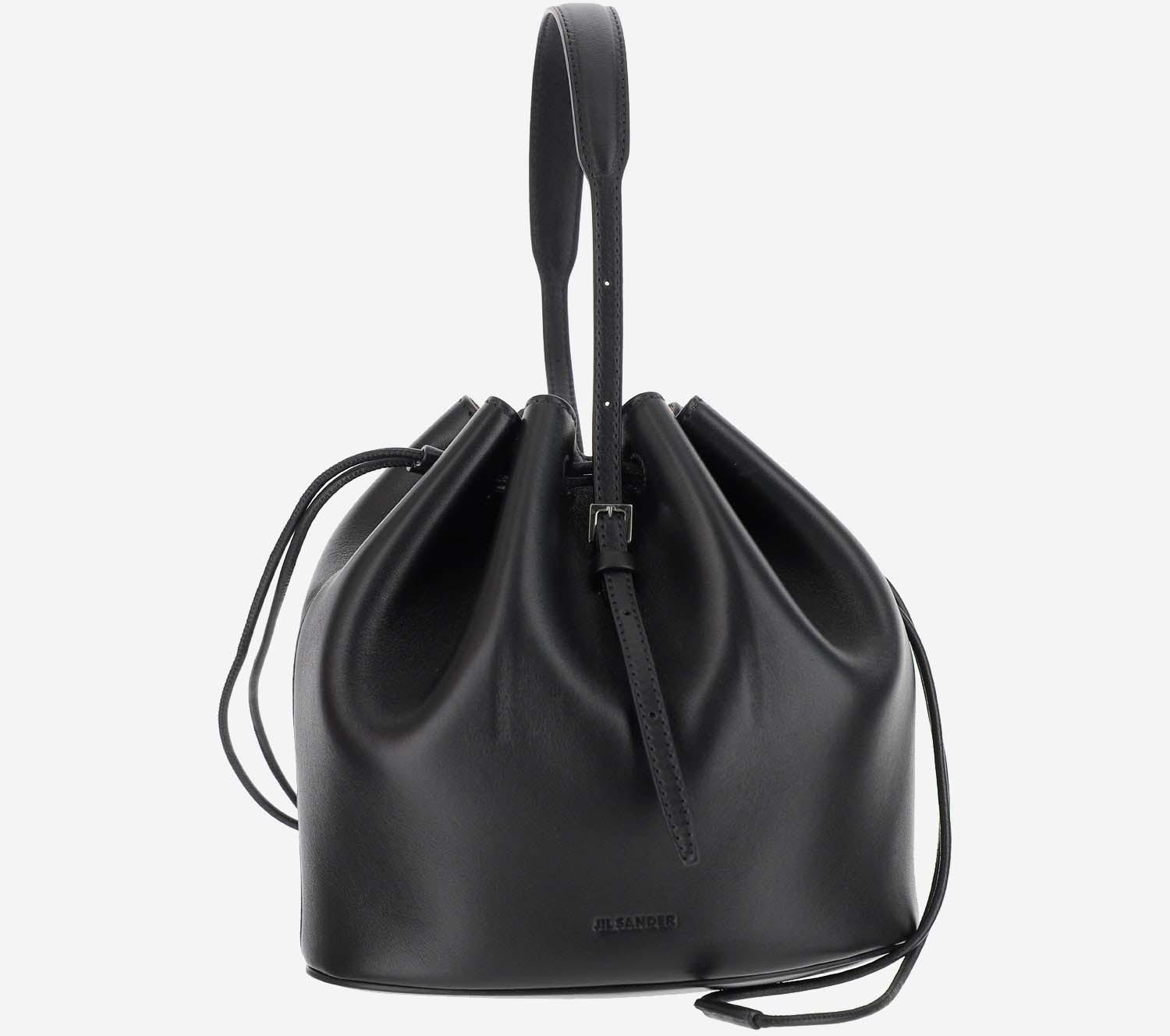 Jil Sander - logo-print bucket-bag - women - Calf Leather - One Size - Black