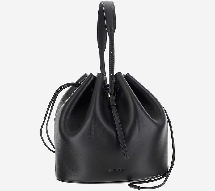 Black Leather Bucket Bag от Jil Sander на сайте FORZIERI