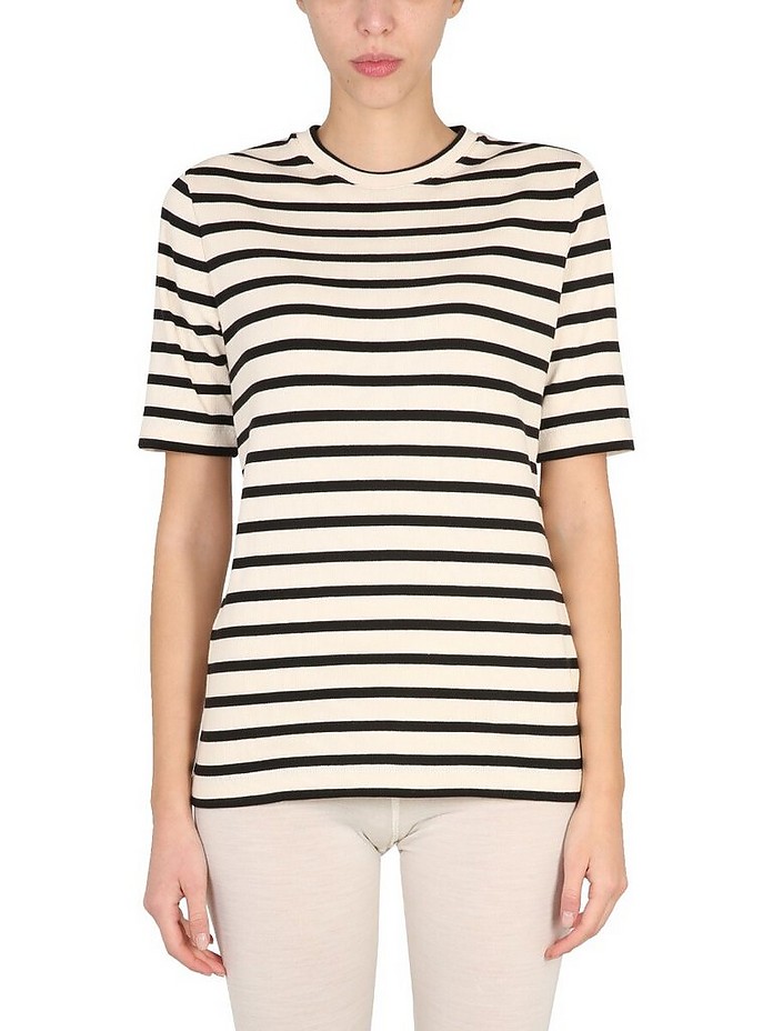 Striped T-Shirt With Logo - Jil Sander