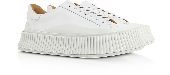 Jil Sander Platform Leather Sneaker White 35