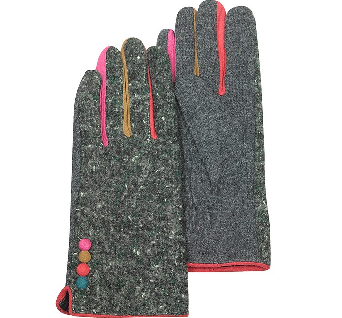 Melange Gray w/Rainbow Details Women's Gloves - Julia Cocco'