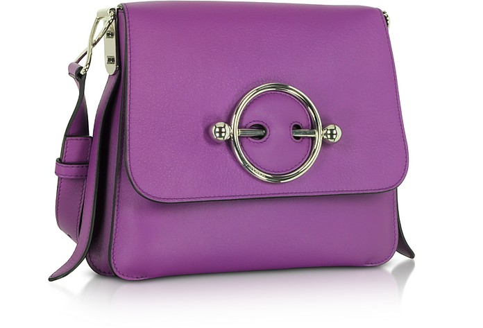 JW Anderson Purple Leather Disc Bag at FORZIERI