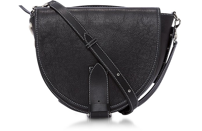Genuine Leather Saddle Bag w/Shoulder Strap - JW Anderson