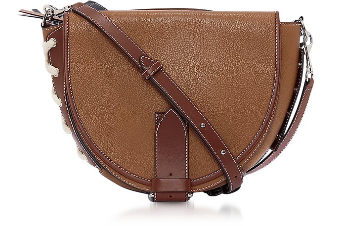 Genuine Leather Saddle Bag w/Shoulder Strap - JW Anderson