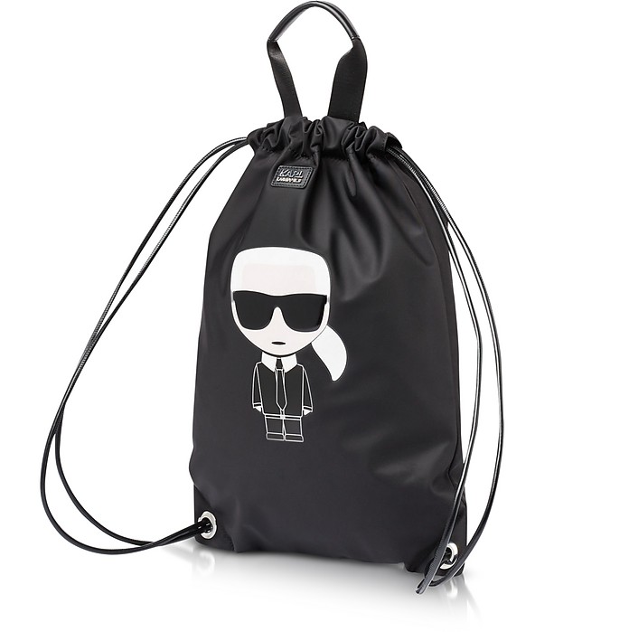 Karl Lagerfeld K/Ikonik Nylon Flat Backpack at FORZIERI
