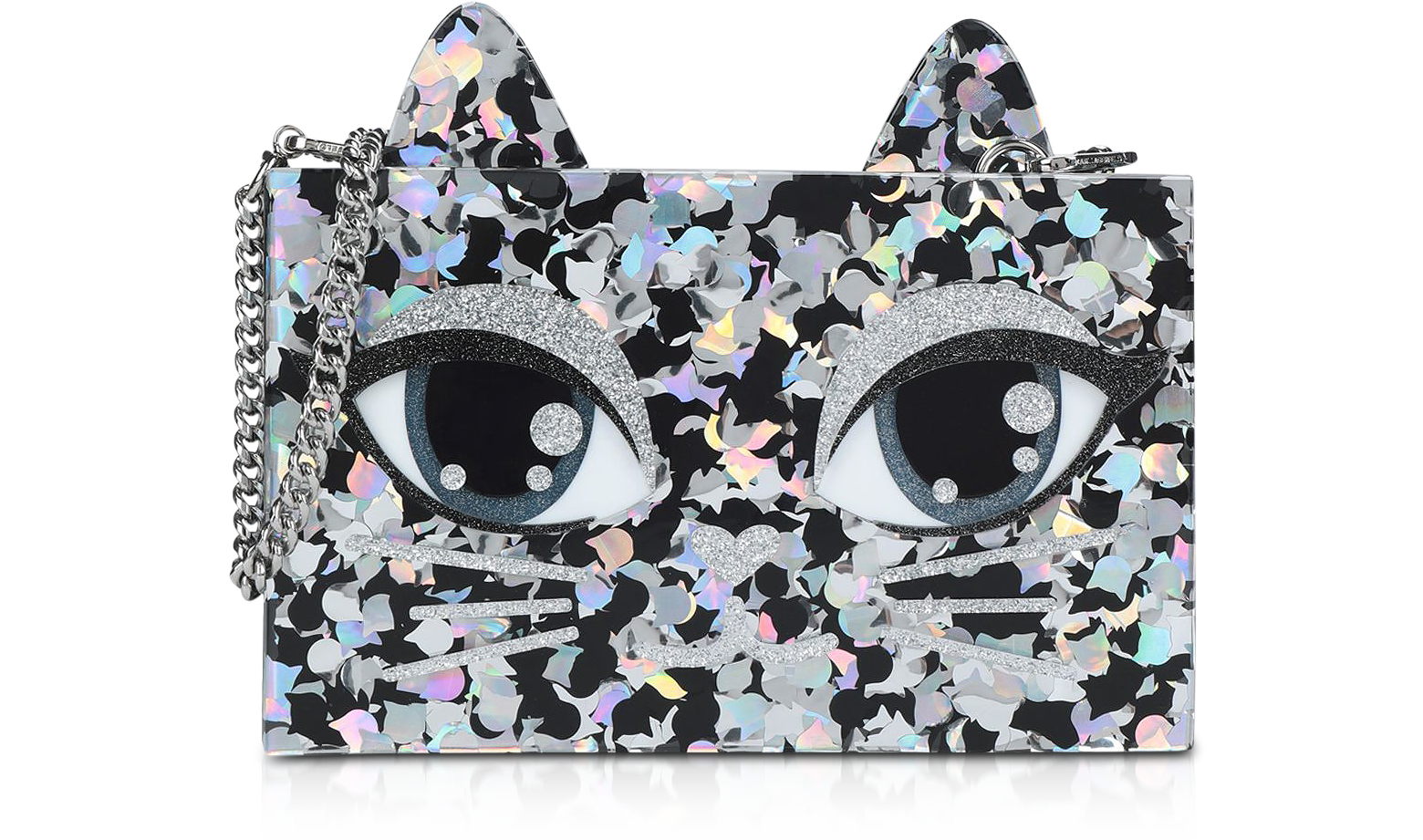 Karl Lagerfeld Glitter Shine Minaudiere Box Bag