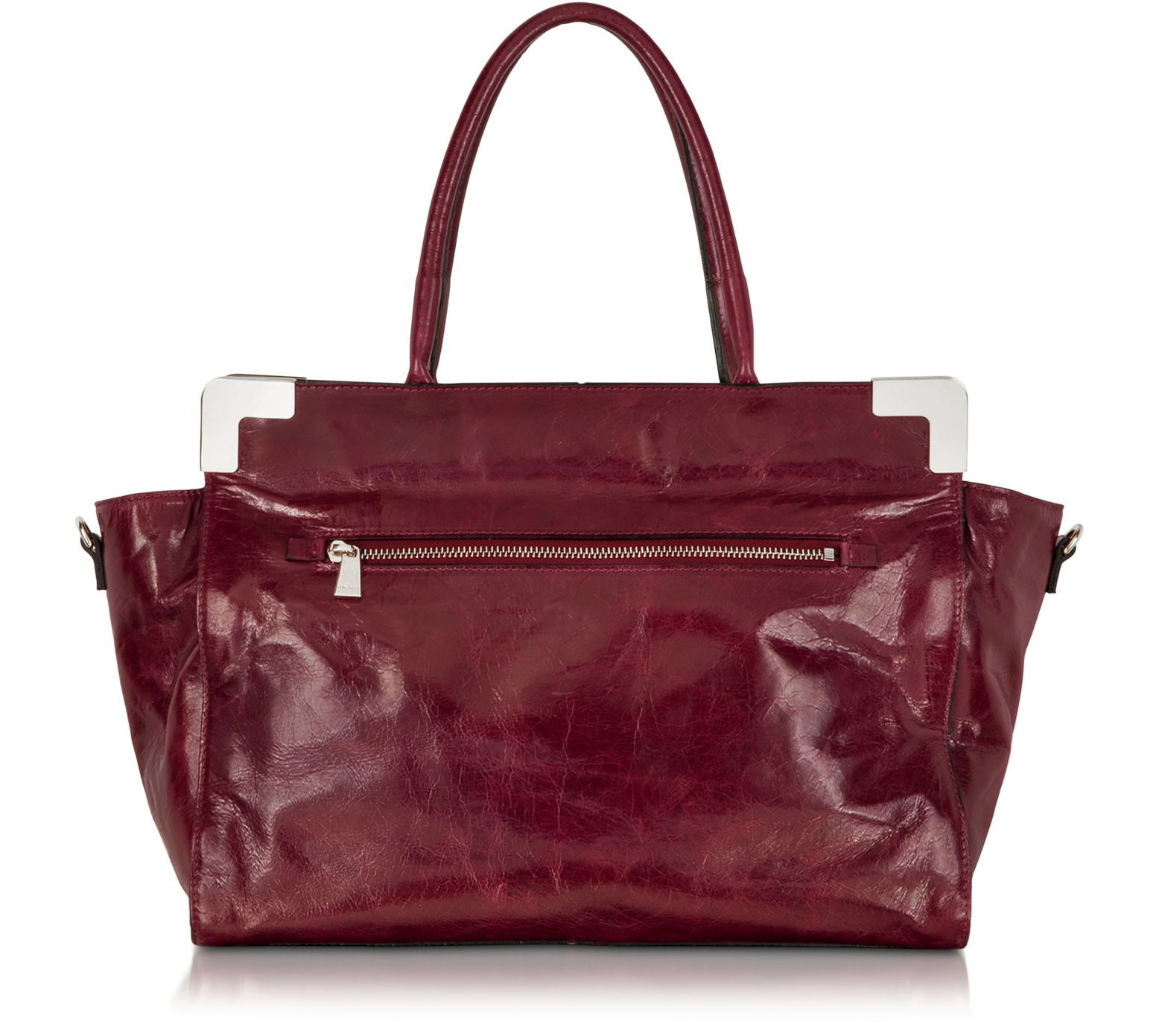 Pinko Burgundy Conversione Leather Tote at FORZIERI