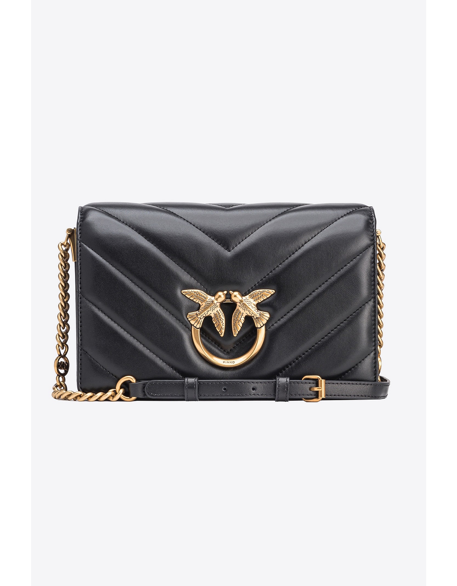 Pinko Designer Handbags Black Shoulder Bag In Noir