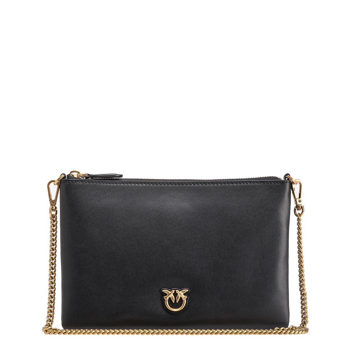Bulgari Serpenti Forever Black Leather Chain Wallet at FORZIERI
