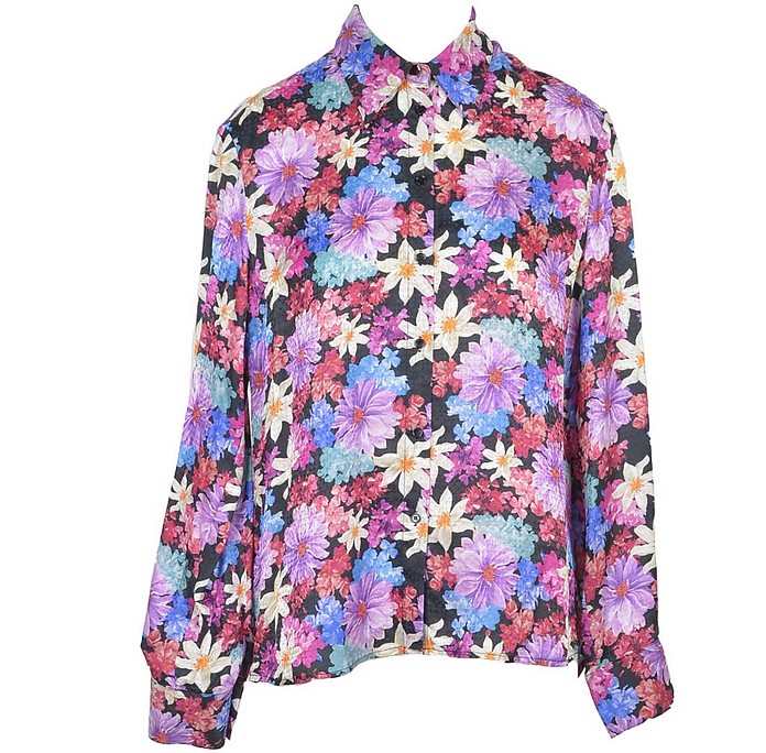 Floral Printed Viscose & Silk Women's Shirt - Pinko