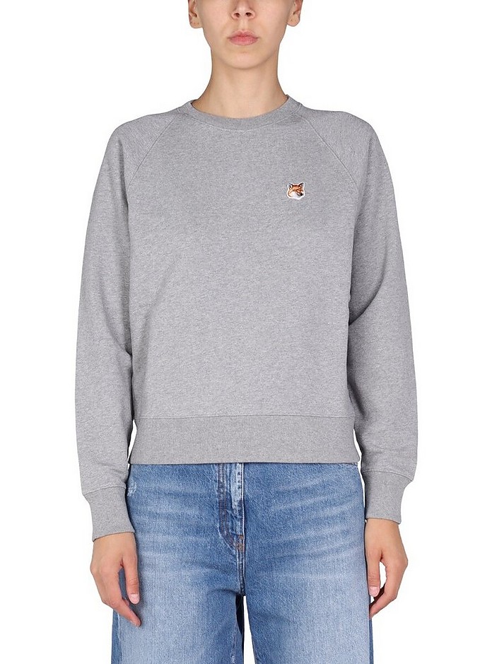 Sweatshirt With Fox Head Patch - Maison Kitsuné