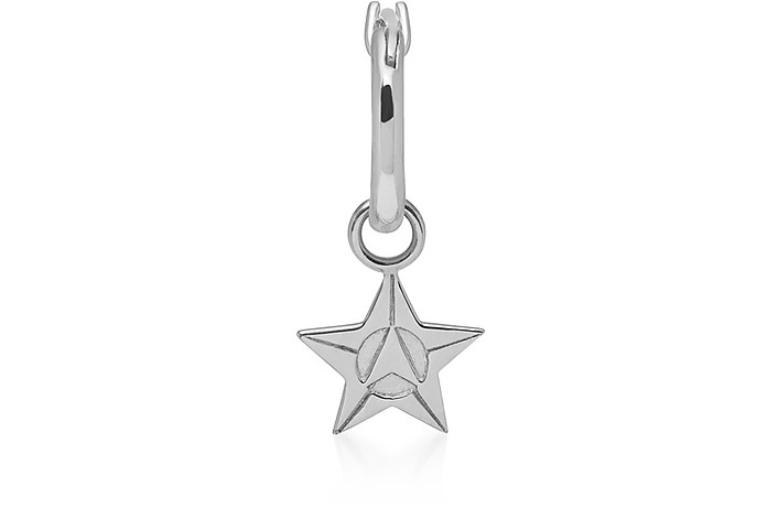 Star Hoop Sterling Silver Single Unisex Earring - Northskull