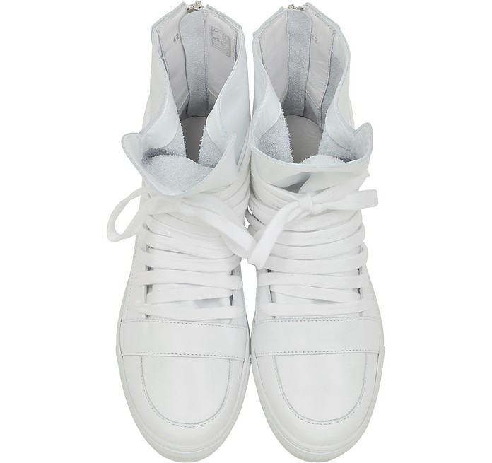 Krisvanassche White High Top Multilaces Sneaker 41 (8 US | 7 UK | 41 EU ...