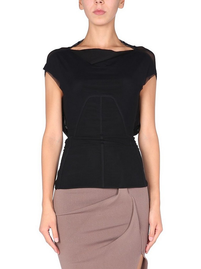 "Column" Stretch Tulle Top - Rick Owens