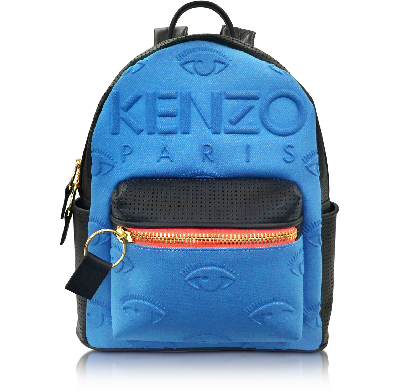 Kenzo Metallic Denim Blue and Leather Kombo Backpack at FORZIERI