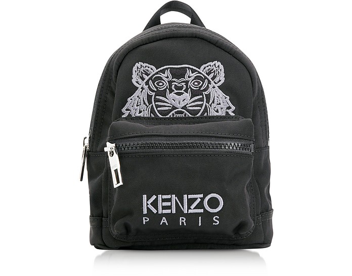 Mini Sac à Dos en Toile Noire avec Logo Tigre - Kenzo