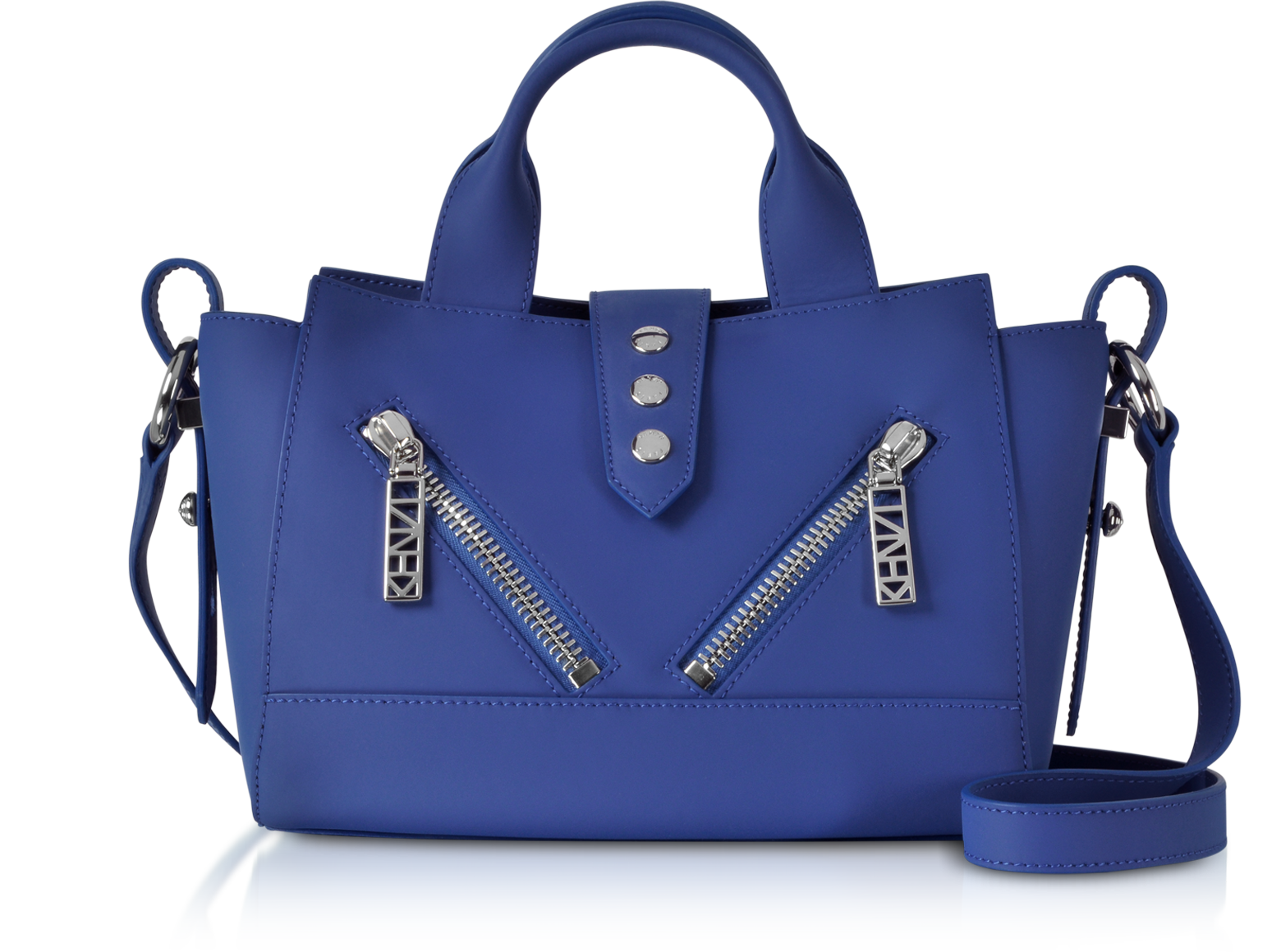 Kenzo Cobalt Blue Small Kalifornia Gommato Leather Handbag at FORZIERI