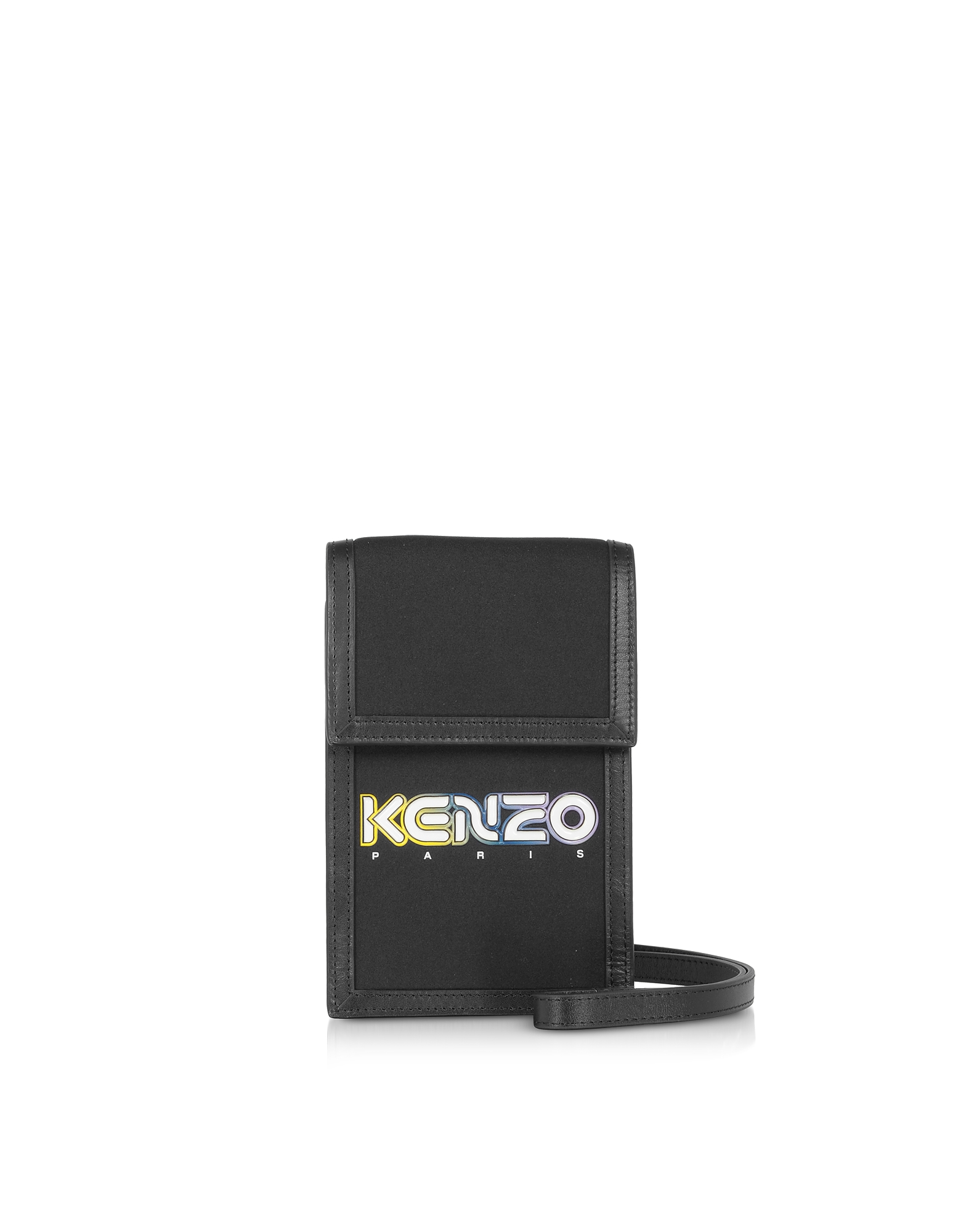 KENZO DESIGNER HANDBAGS BLACK KOMBO PHONE HOLDER ON STRAP