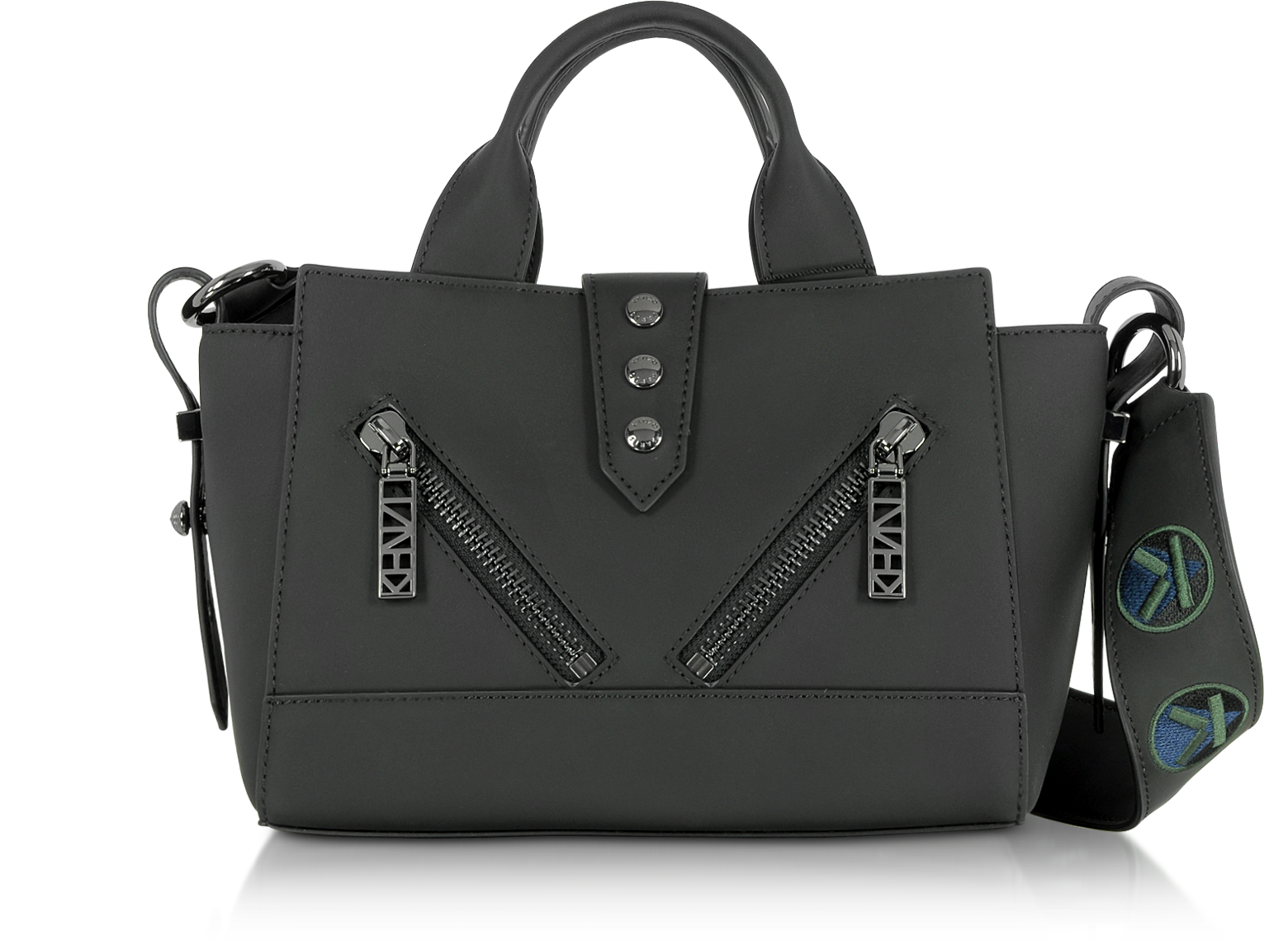 Black Gommato Leather Mini Tote Bag 