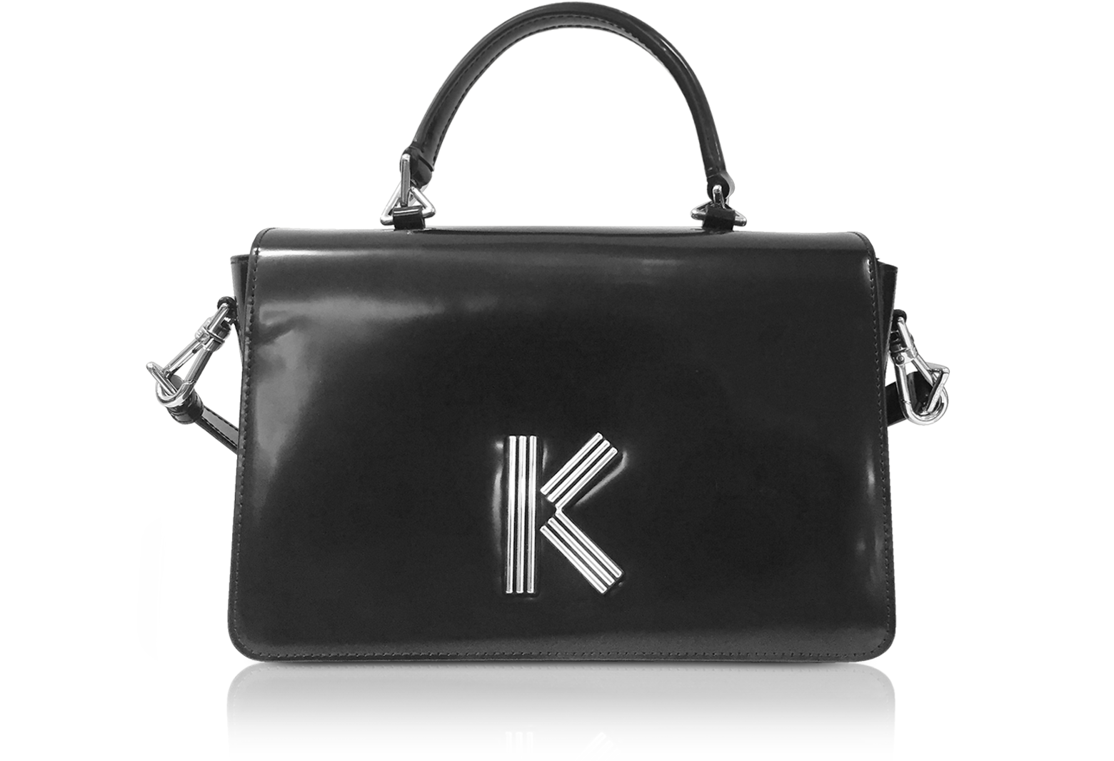 KENZO / ケンゾー K-Bag ブラックレザークロスボ 