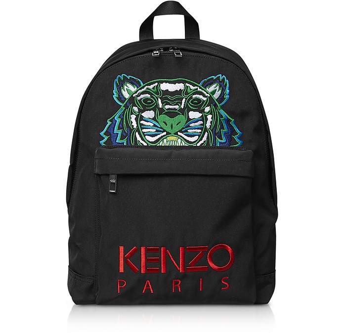 Kenzo Tiger Zaino in Nylon Nero/Turchese - Kenzo