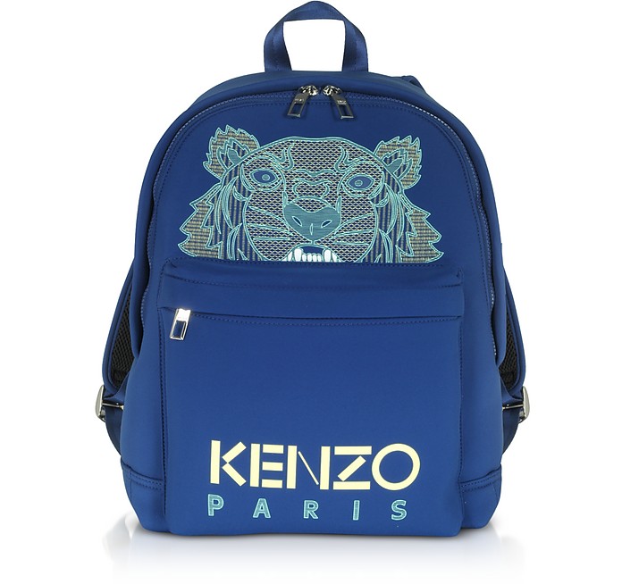 Kampus Neoprene Tiger Zaino Blu Elettrico con Logo - Kenzo