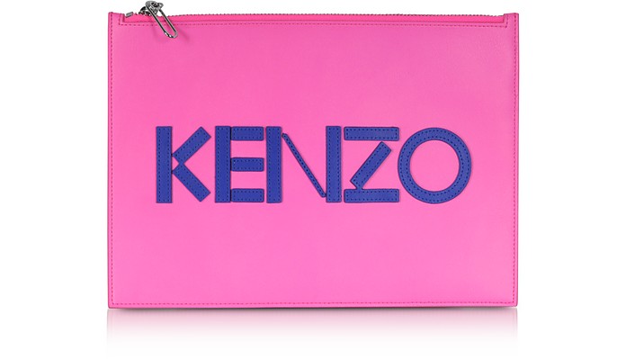 A4 KENZO Colorblock Leather Clutch - Kenzo