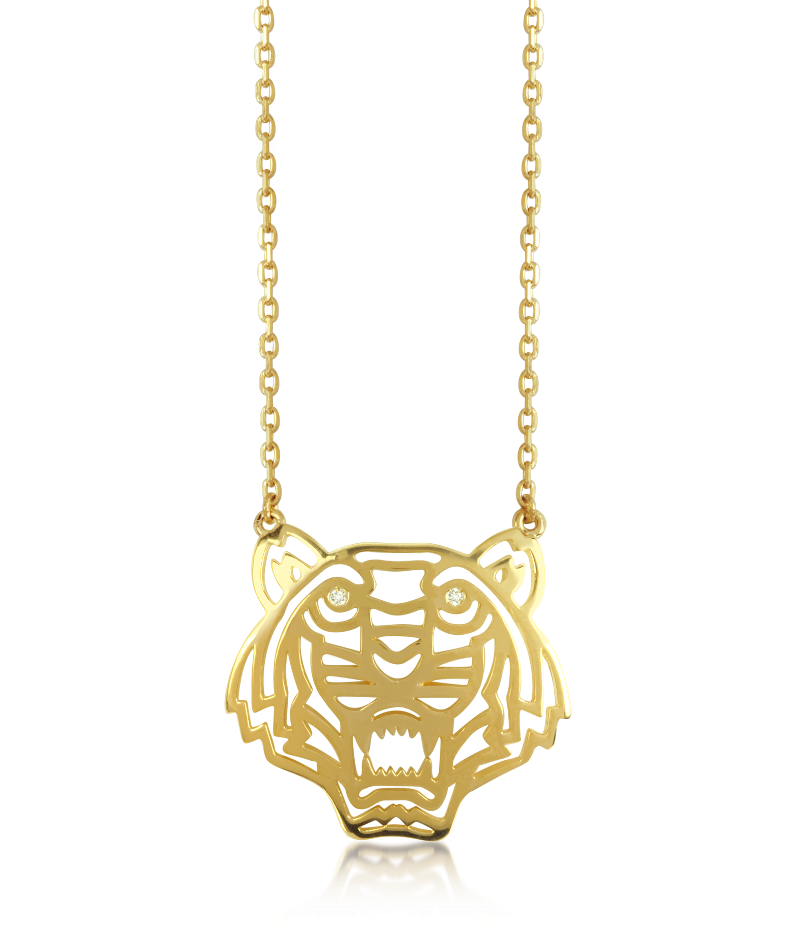 Kenzo Gold Plated Tiger Necklace at 