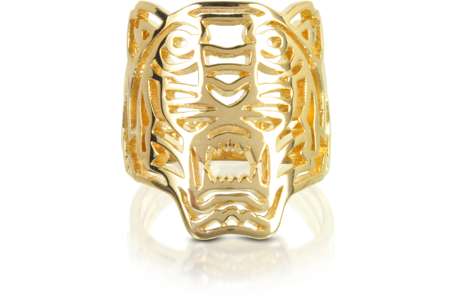 Kenzo Gold Plated Tiger Ring USA 6.5 