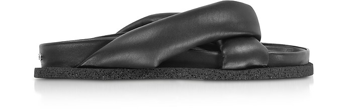 Black Nappa Leather Komfy Flat Mules - Kenzo