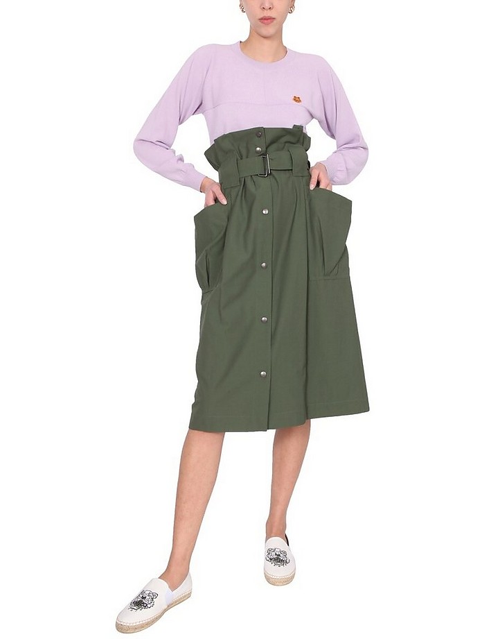Midi Skirt With Maxi Pockets - Kenzo