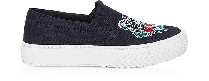 Canvas Tiger Head Embroidery Sneakers - Kenzo