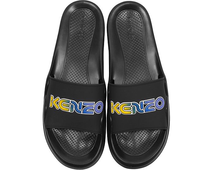 Black Kenzo Logo Pool Mules - Kenzo