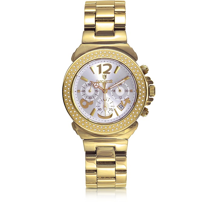 Pillo Chronograph Yellow Gold Bracelet Women's Watch - Lancaster / JX^[