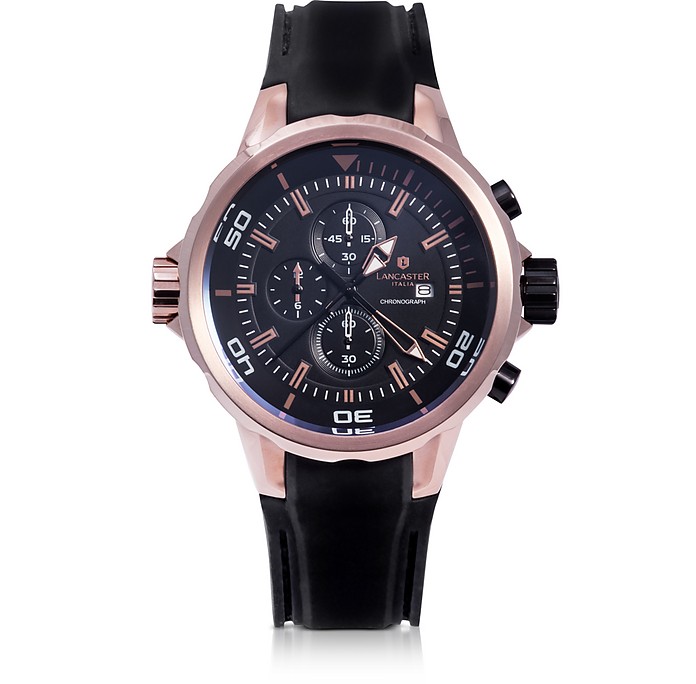 Space Shuttle Rose Gold PVD Stainless Steel Chronograph Watch - Lancaster