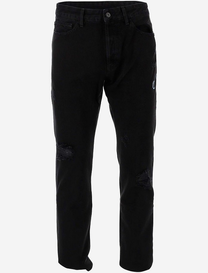 Black 5-Pockets Cotton Denim Men's Jeans - Marcelo Burlon