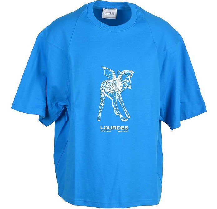 Lourdes Boutique Men's Light Blue T-Shirt L at FORZIERI